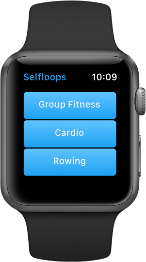 Selfloops application for Apple Watch start screen